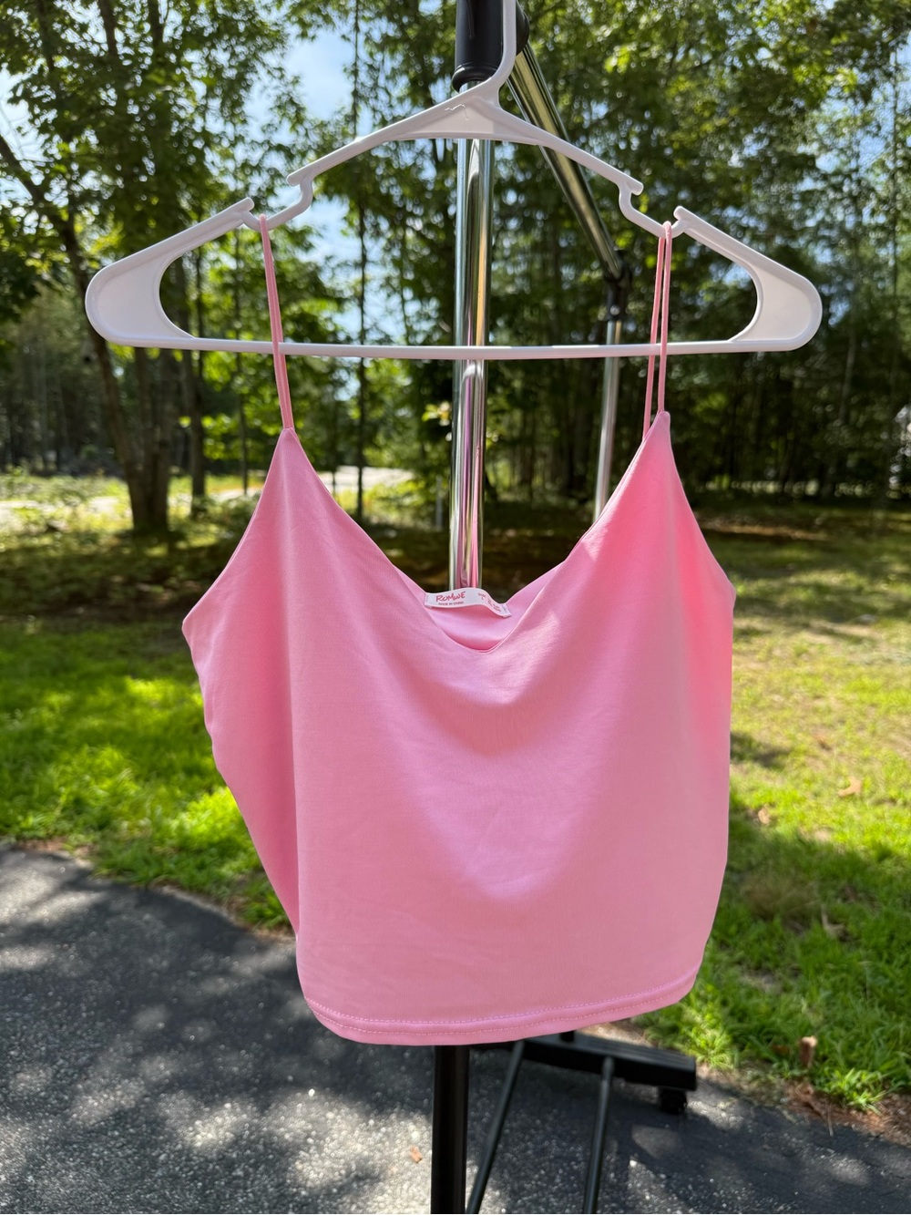 Light Pink Draped Cowl Spaghetti Strap Camisole